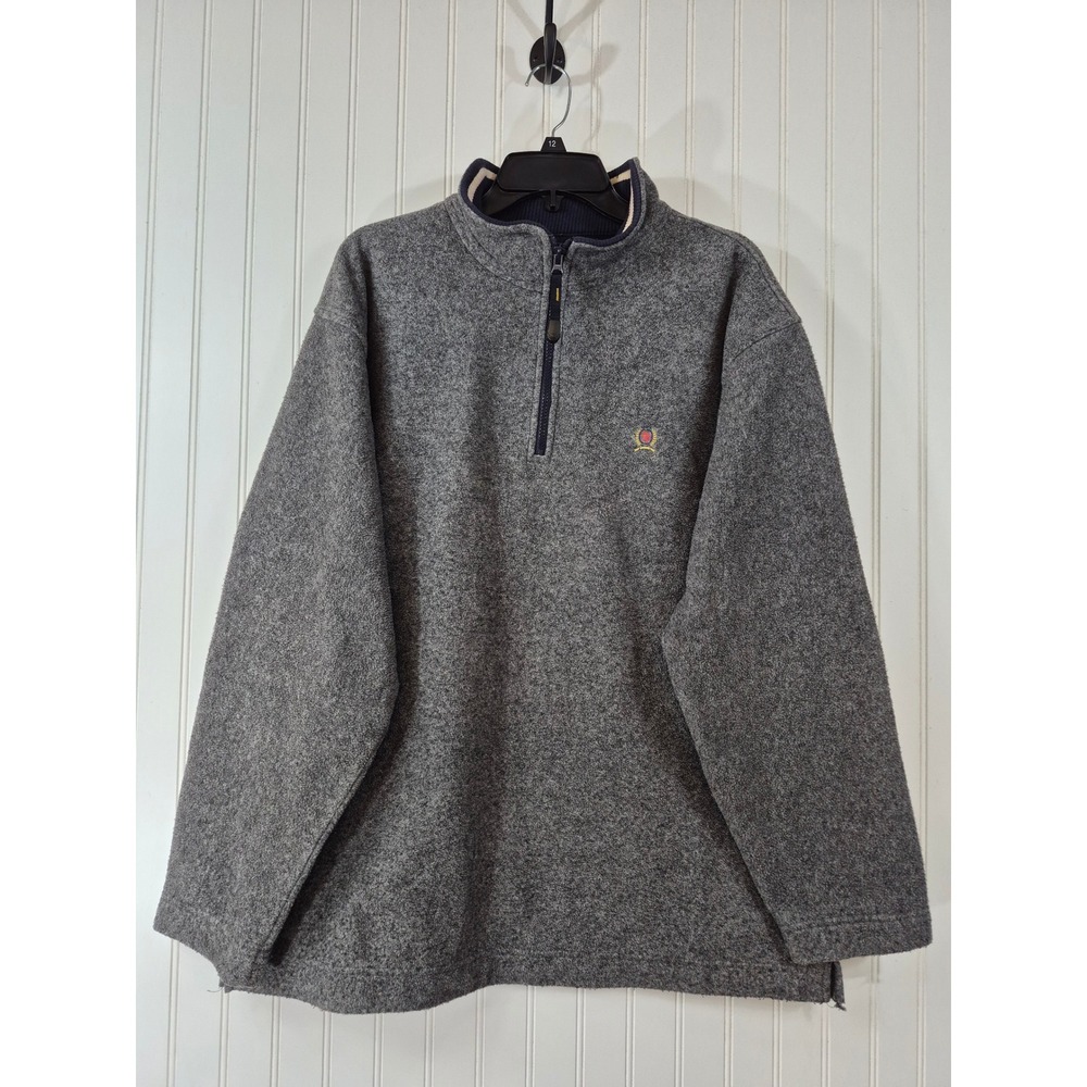 Tommy Hilfiger Mens 1/4 Zip Fleece Pullover Heather Gray Crest
Logo XL Preppy